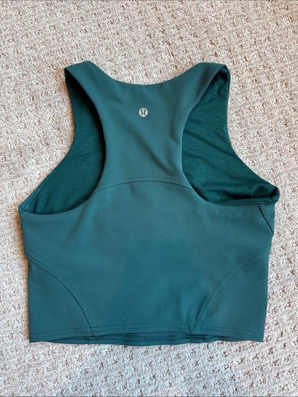 Lululemon High Neck Racerback Training Crop Tank Teal Green Size 6